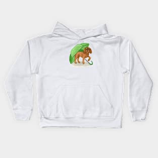 Cavalier King Charles Spaniel - Green Umbrella Ruby Kids Hoodie